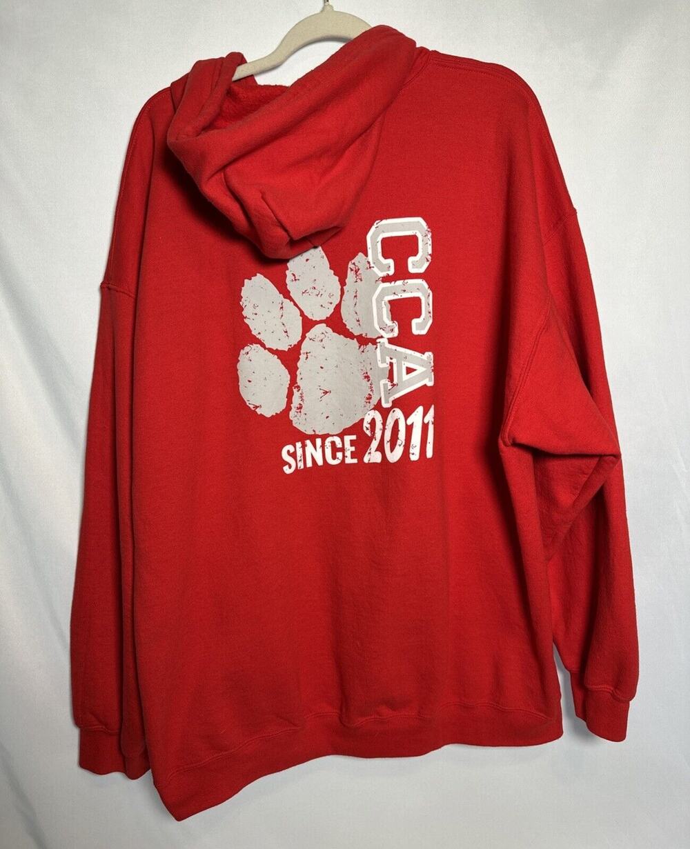Gildan Heavy Blend CCA Since 2011 Red Full Zip Hoodie Size 2XL
